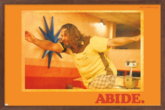 The Big Lebowski - Abide Wall Poster, 34L" x 22.4W", Mahogany Framed Version