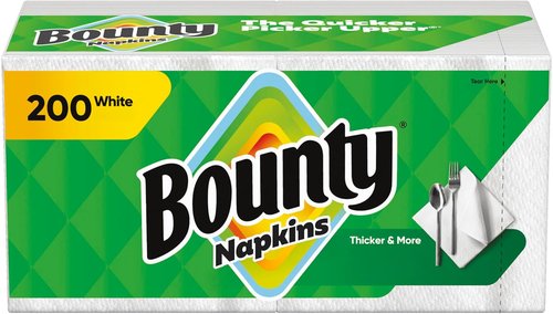 Bounty Paper Napkins - White, 200 Count | Ultra-Absorbent & Durable for Everyday Use