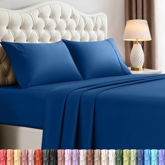 Utopia Bedding King Size Sheet Set - Soft & Breathable 4-Piece Microfiber Bedding | Oeko Tex Certified (Dusk Blue)