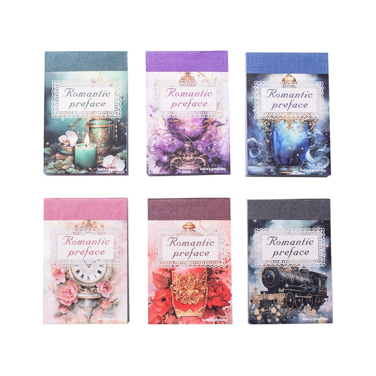 Miyouluna 6Pcs Vintage Washi Sticker Book Set, Scrapbook Supplies for Junk Journals, DIY Crafts, and Aesthetic Decorations, with Storage Organizer