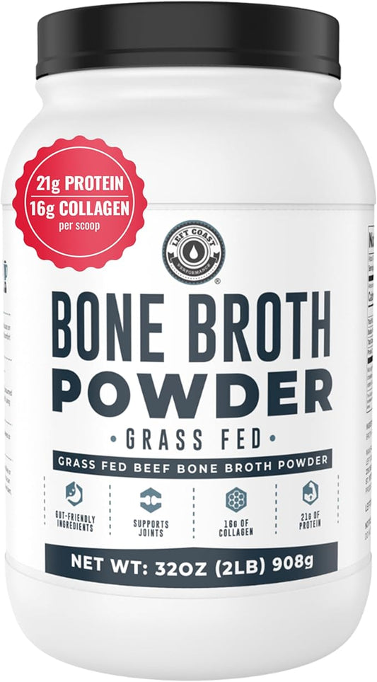 Bone Broth Protein Powder ??Pure Grass-Fed Beef Bone Broth, Unflavored with Natural Collagen, Glucosamine & Gelatin ??Paleo & Keto-Friendly, Non-GMO, Dairy-Free for Gut Health & Joint Support 32oz