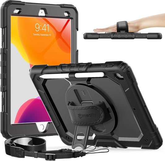 timecity 9th/ 8th/ 7th 10.2 inch Case for iPad Generation - Heavy Duty Protective Cover with Screen Protector, Rotating