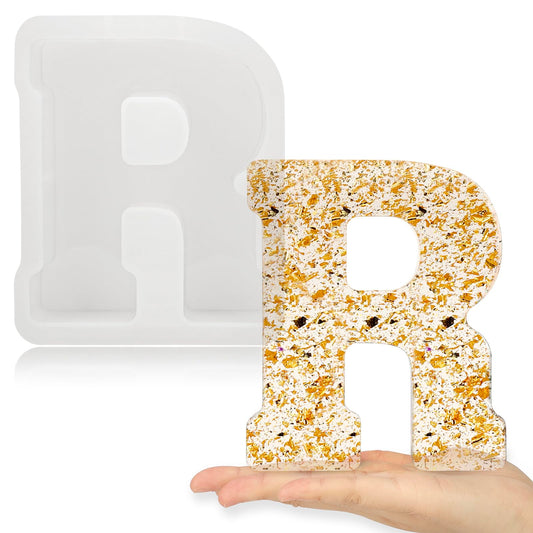 Gartful 7 Inch Large Letter Molds for Resin, 3D R Capital Alphabet Epoxy Resin Mold, A to Z Thick Resin Letter Molds for Making Letters, Word Sign Art, DIY Crafts, Making Cake, Party Home Decor