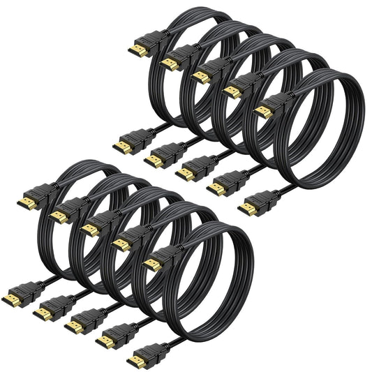 CEFOJQAO 1 10-Pack, 4K 2.0 120Hz CL3 2.2, 3D PS4/5, Short HDMI Cable FT Shielded HDMI TV Cord, Gold-Plated HDMI Male