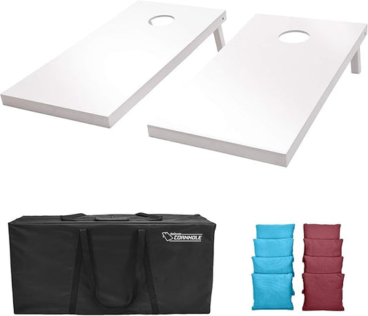 GoSports 4 ft x 2 ft Regulation Size Wooden Cornhole Boards Set - Includes Carrying Case and Over 100 Optional Bean Bag Colors