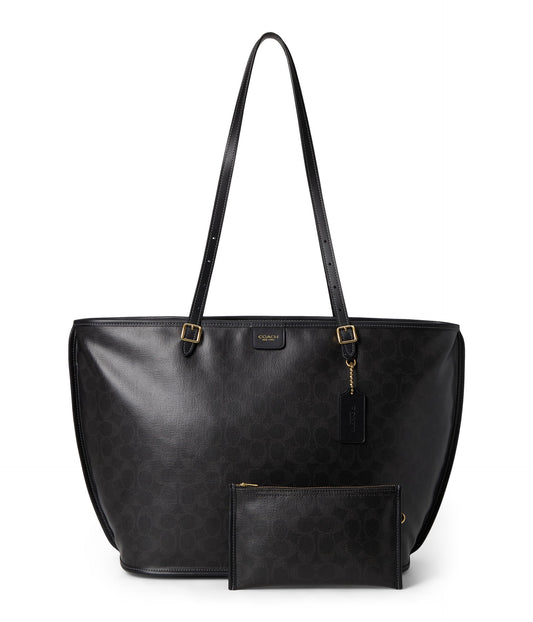 Coach Women's Taxi Tote Bag In Signature Canvas Black Black One Size