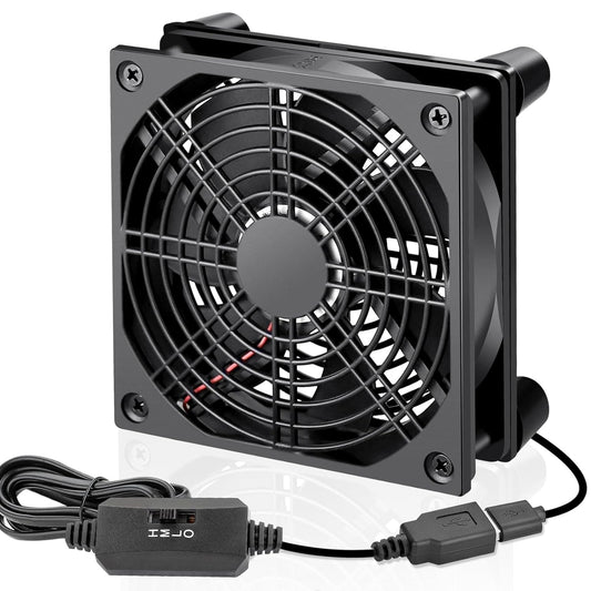120mm 5V USB Quiet Computer Cooling Fan with Multi-Speed Controller for Router WiFi Modem Xbox TV Box DVR PlayStation