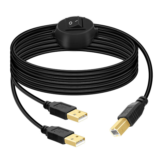 14.7FT 2 2.0 1 2 2 (4.5M) GELRHONR USB B Printer Cable Splitter, Printer Splitter for Computers, Type B Male to Dual