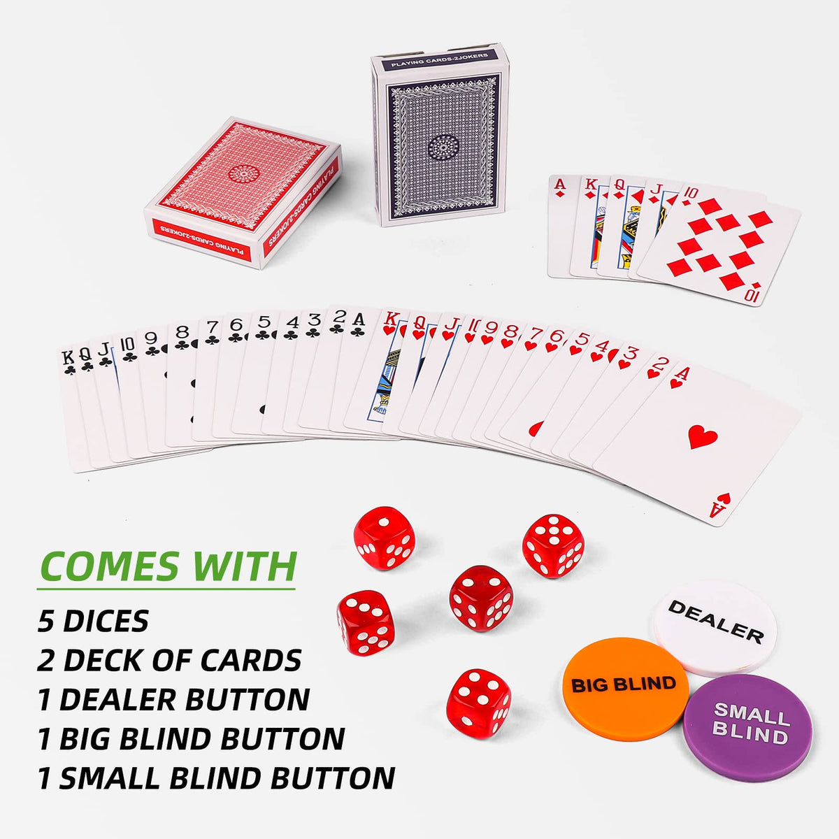 Homwom Poker Chip Set - 500PCS Poker Chips with Aluminum Case, 11.5 Gram Chips for Texas Holdem Blackjack(500pcs)