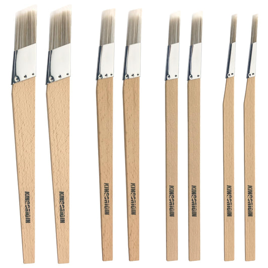 Trim Paint Brushes Set of 8-0.25", 0.5", 0.7", 1" Slant Lining Fitch Paint Brushes for Detail, Small Cutting in Brushes for Trim, Edges and Crafts