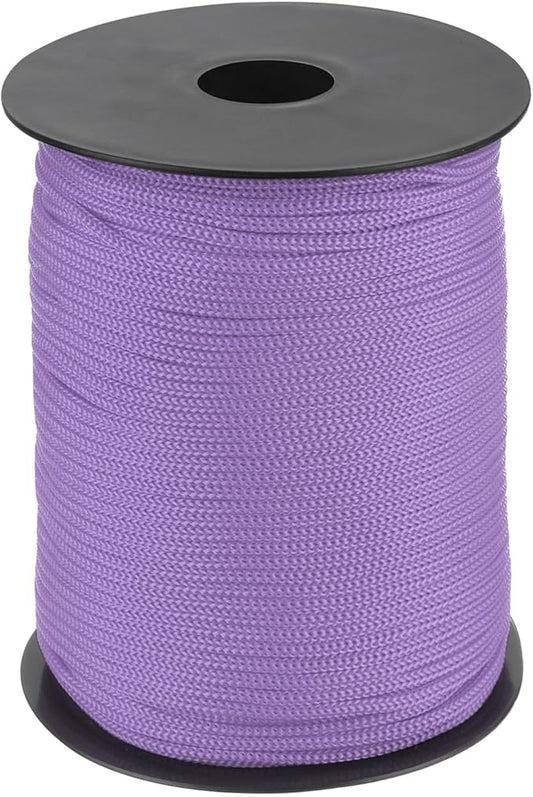 MECCANIXITY 1/8 Inch Polypropylene Rope Braided Ropes, 328ft Nylon Rope Hollow Utility Cord for Clothesline, Camping, Hiking, Outdoor, Light Purple