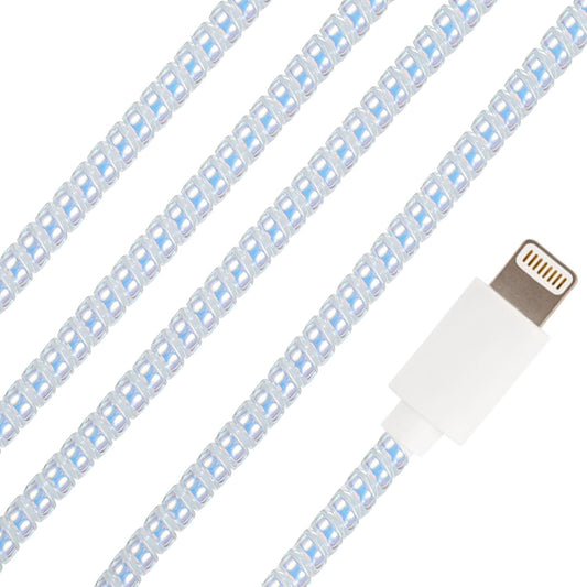 Xelsluthe 4.6ft Blue Spiral Cable Protector, Flexible Chargers Data Cable Protect, Headphone Cables Saver for Phone USB