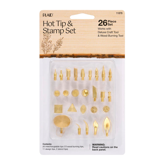 Wood Burning Kit, Set of 26 Art Supplies for Wood Burning Tool Kit, DIY Arts and Crafts, Wood Burning Kit for Adults, Great for Pattern Making, Shading and Texture, By Plaid Enterprises, 11879