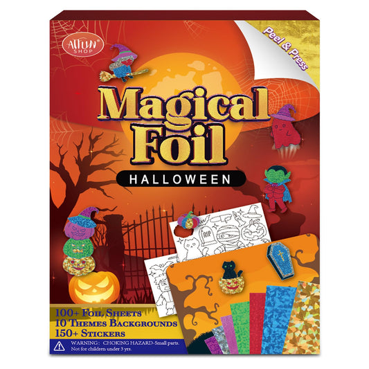 Halloween Crafts for Kids Foil Art No Mess Foil Craft Toy for Kids Ages 4 5 6 7 8 9 10, DIY Activity Kit with Spooky Ghosts, Pumpkins & Bats,Halloween Party Favors Toys & Games for Boys and Girls