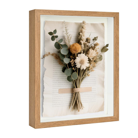 8x10 Shadow Box Frame Display Case for Baby Keepsakes, Wedding Photos, Sports Tickets, Dried Flowers, Crafts Memorabilia Wall Decor(8×10，Natural