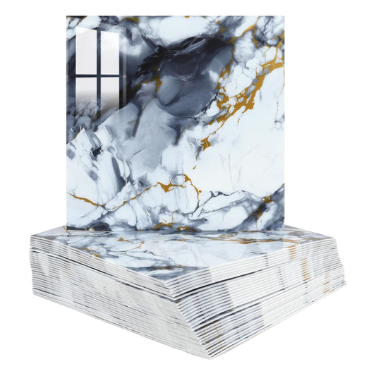 PGVALXOR Peel and Stick Wall Panels for Kitchen Backsplash, 11.8" x 11.8" Self-Adhesive Waterproof Marble Wallpaper for Bathroom, Living Room, 30-Pack