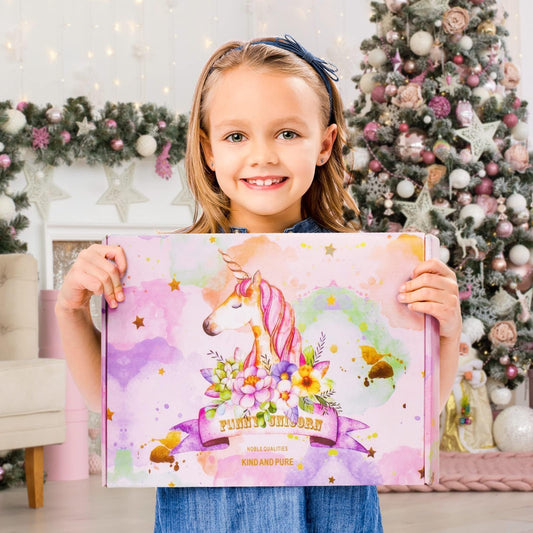 Unicorn Gifts for Girls 4-6 6-8, Birthday Easter Gifts Set for Girls Age 4 5 6 7 8 9+ Year Old Tween Teen Girl Trendy Stuff Kids Unicorn Toys with Glow in The Dark Blanket Purse for Daughter Niece