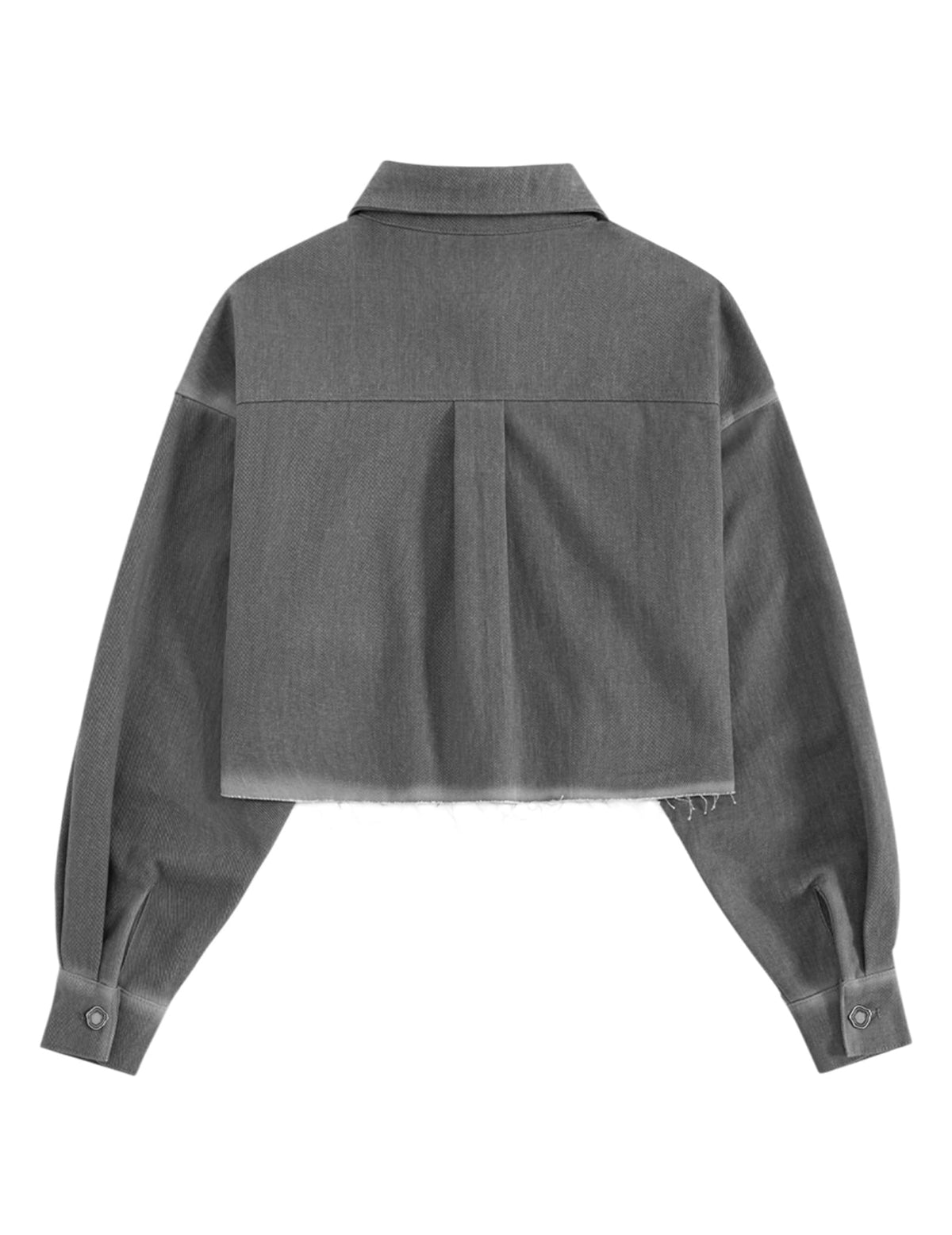 Aelfric Eden Denim Jacket for Women Cropped Jean Jacket Washed Grey Vintage Spring Jacket Denim Shirt for Men Women