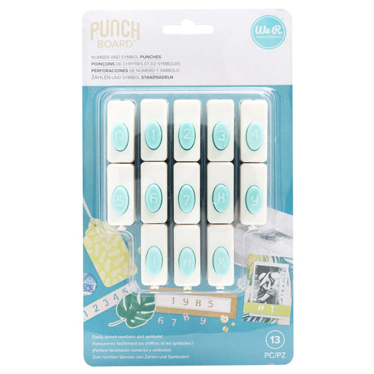 We R Memory Keepers Number Punches Set, Pair with Punch Board, Mix and Match Numbers, for Crafting, Scrapbooking, DIY Projects, Journaling, Cardmaking, and More