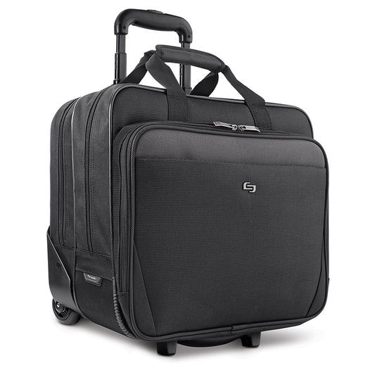 Solo New York Rolling Catalog Case with Wheels - Roller Laptop Bag, Wheeled Briefcase for Women & Men, Carry On Size for Travel, Fits 17.3" Computer - Empire, Black