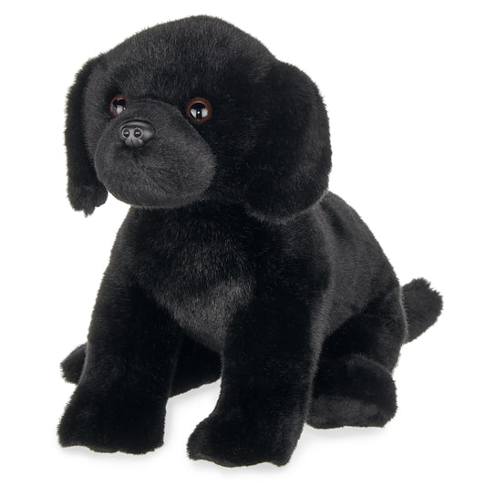 Bearington Lil' Jet Labrador Stuffed Animal Puppy Toy - 8" Realistic Black Lab Plush with Fuzzy Fur and Cuddly Body - Lifelike Labrador Retriever Stuffed Animal Plushies Gift for Kids and Dog Lovers