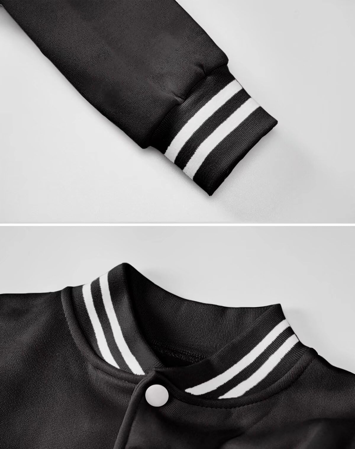 babyhealthy Women Cropped Varsity Jacket Retro Baseball Jacket Bomber Coat Streetwear