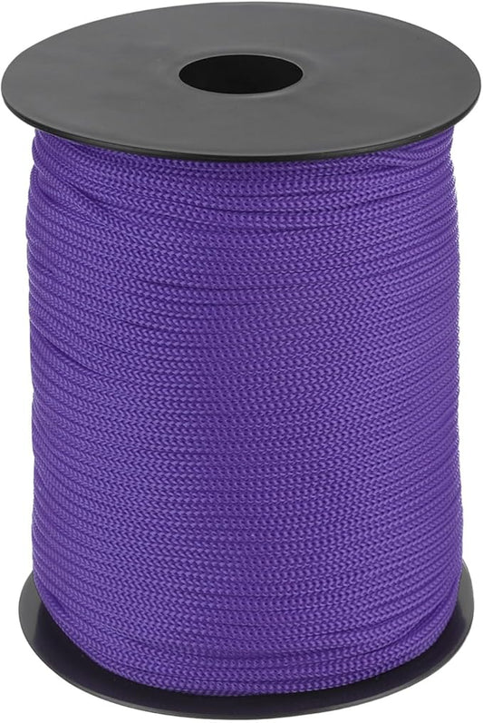 MECCANIXITY 1/8 Inch Polypropylene Rope Braided Ropes, 328ft Nylon Rope Hollow Utility Cord for Clothesline, Camping, Hiking, Outdoor, Dark Purple