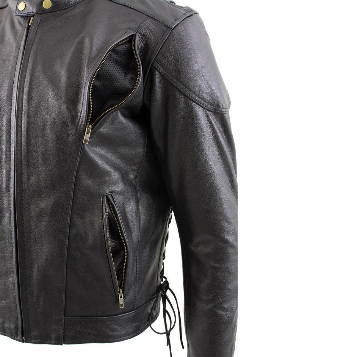 Milwaukee Leather Men's Racer Style Premium Leather Motorcycle Jackets - Medium