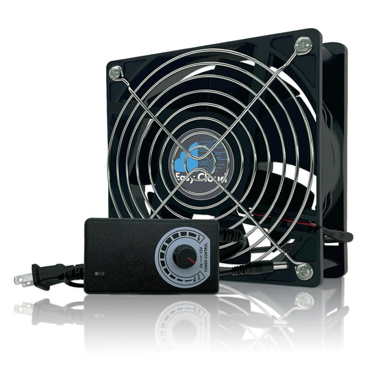 120mm 120V 110V 220V 12V Computer Fan with AC Plug, Variable Speed Axial Muffin PC Fan with Controller Small Case