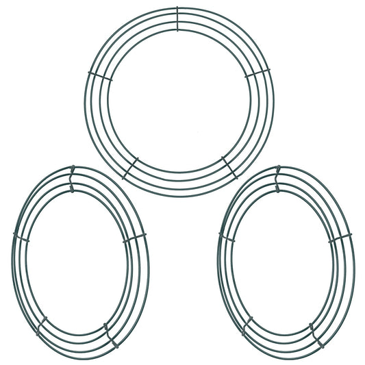 Sumind 3 Pack 12 Inch Green Wire Wreath Frame Metal Wreath Form Round Wire Frame for Christmas Weddings Decor DIY Crafts Floral Projects Home Front Door Garden Outdoor Arrangements Holiday