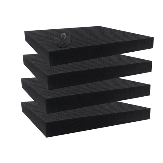 KYHSOM 4 Pack Pick and Pluck Foam 16x12x2 Inch - Pre-Cubed Cell Polyurethane Sheets for Tool Box, Camera, Craft and Protective Case Liner Organizer