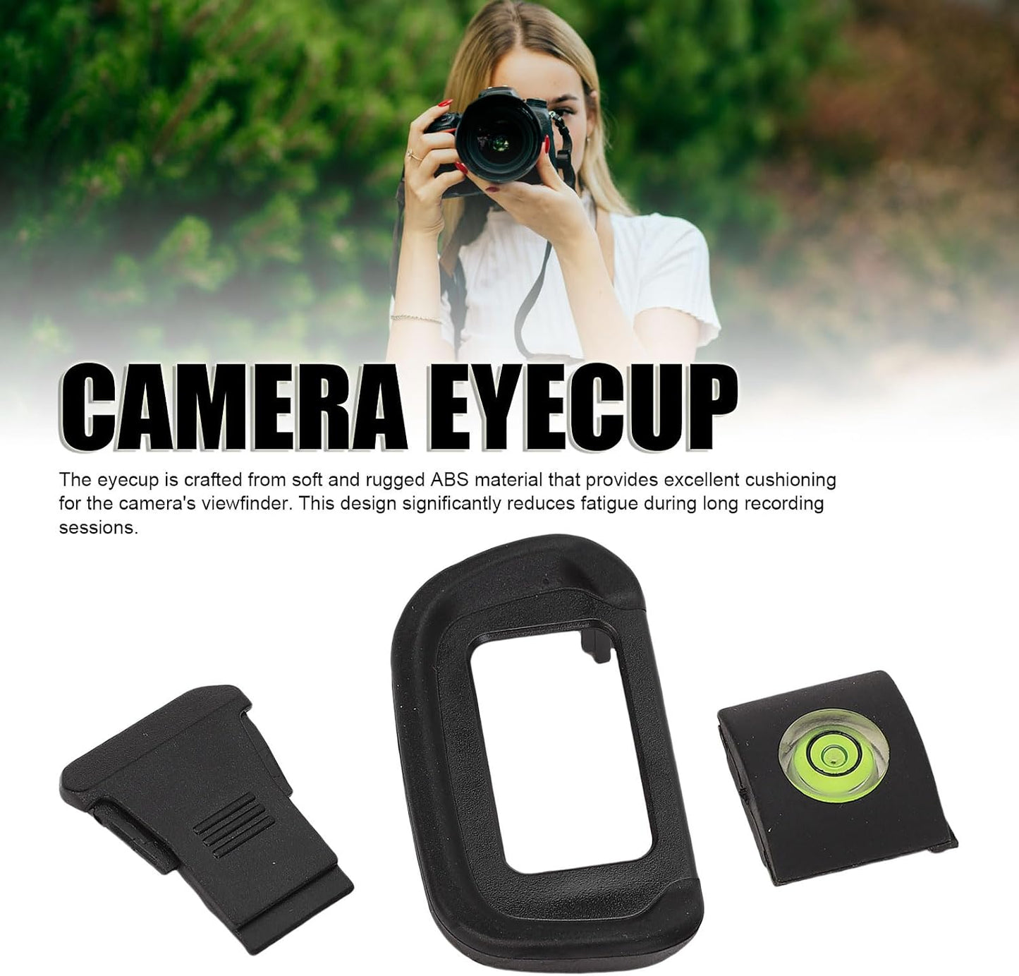 Set 3 in1, R10 XUMIUZIY Camera Eyeshade Viewfinder Eyecup Hot Shoe Cover Bubble Level Made from ABS Material Easy
