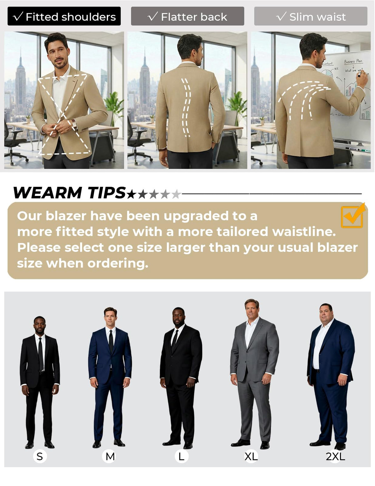 PJ PAUL JONES Mens One-Button Blazer Casual Lightweight Sport Coat Notch Lapel Solid Sport Jackets Khaki