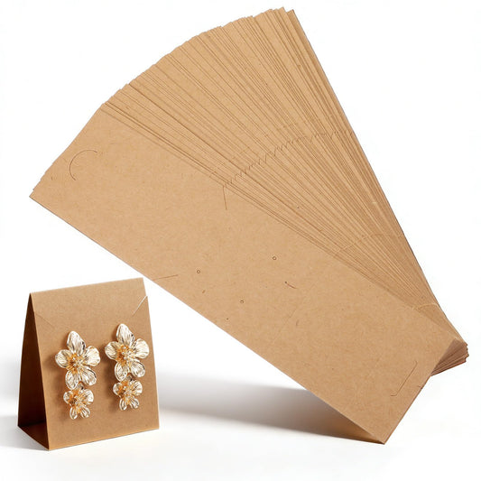 200 Pcs Standing Earring Display Cards Jewelry Display Cards Paper Hanging Earring Packaging for Small Business Jewelry Packaging Supplies Selling DIY Retail Show Photography Props