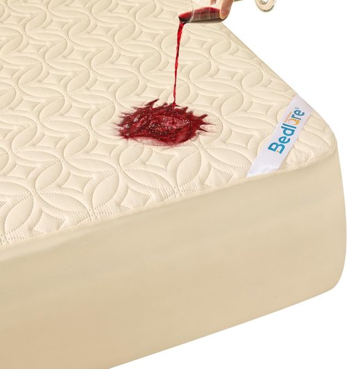 BEDLORE Waterproof Mattress Protector - Noiseless California King Size Pad | Soft, Breathable, Washable Cover (Beige)