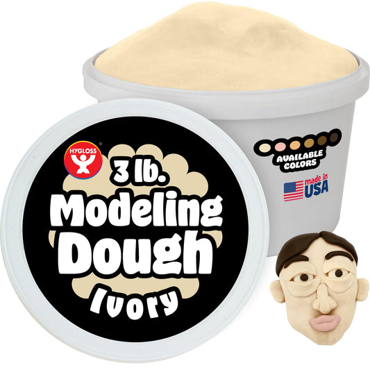 Hygloss Play Modeling Dough for Kids – Multicultural Skin Tones – Safe & Non-Toxic Sensory Dough for Arts & Crafts – Play Clay for Toddler Activities, Preschool Classroom Must-Haves (3 lb, Ivory)