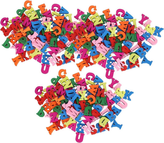 Zerodis Colorful Wooden Letters Buttons,300Pcs Alphabet Letters Buttons for Clothes Sewing Teaching Scrapbooking Art Crafting DIY Decoration