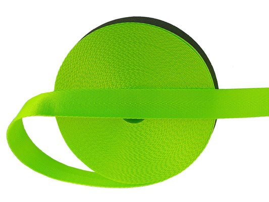 ABOKOY 1 Inch Nylon Webbing Strap 15 Yards Nylon Strap Webbing for Backpack Strap Pet Collar Indoor Outdoor Craft DIY Repair (1029 Neon Green)