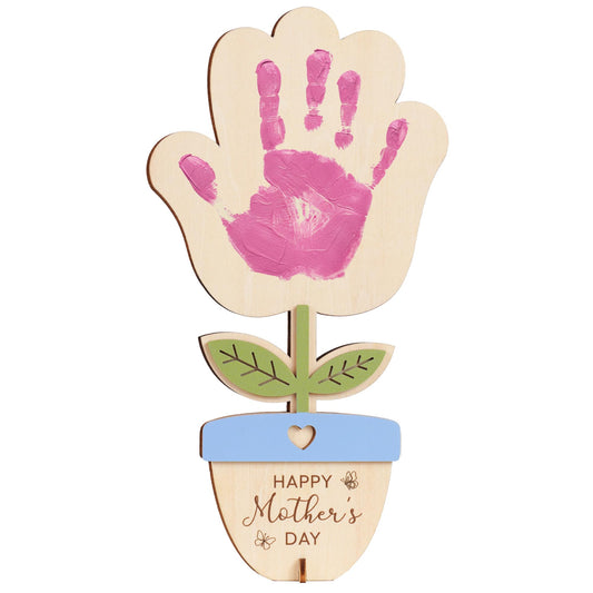 HYPERI DIY Mothers Day Crafts for Kids Handprint Art, Handprints Wooden Rose Flower Bouquet, Mothers Day Gifts for Mom from Kids, for Grandma from Grandkids, Mothers Day Keepsake Craft (Pot)