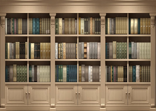 BELECO 7x5ft Fabric Bookshelf Backdrop Library Study Room Office Bookcase Books Background for Video Conference Zoom