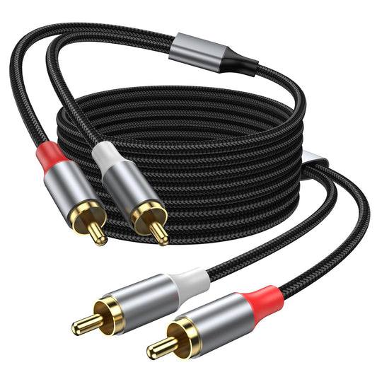 2RCA 3.3FT, 2RCA 2RCA Audio Cable Male to Male Stereo Audio RCA Cables, Dual Shielded Hi-Fi Stereo Cord with Gold