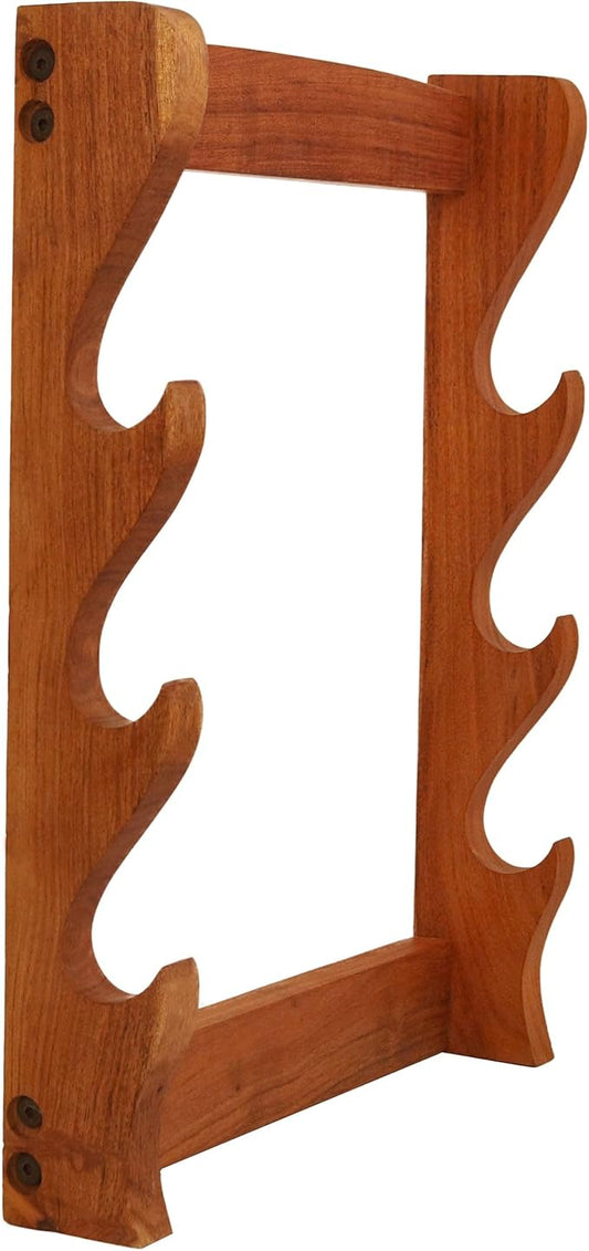 Mythrojan Solid Wood Sword Stand Medieval Sword Wall Mount Samurai Sword Display Stand Katana Sword Holder Gladiator Sword Wall Display Crusader Sword Stand Knife Stand for Display - Three Tier Stand