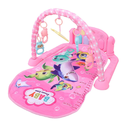 Hilitand Baby Gym Play Mat, Musical Activity Center for Motor Skills Development with Detachable Piano and Toys, for Newborns Ages 0 Months