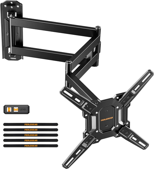 Perlegear Long Arm TV Wall Mount - Full Motion Bracket for 32-65" TVs | 37.4" Extension, Max VESA 400x400mm, Holds 110 lbs