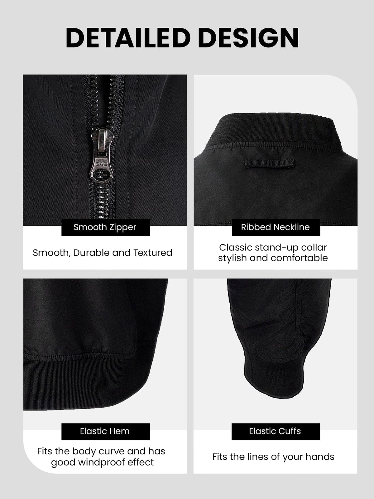 Flyplus Men's Bomber Jacket Lightweight Water Resistant