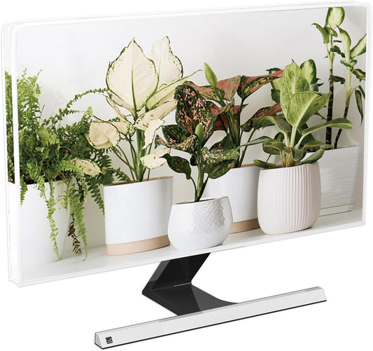 22, 23, 24, 25 Inch Baocicco Potted Plant Monitor Dust Cover Green Potting Botanical Leaf Monitor Accessories Laptop TV