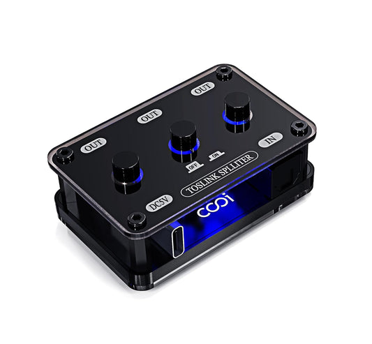 cooidea 1 3 192k/24Bit LPCM2.0/DTS/Dolby-AC3 5.1 Digital Optical Audio Splitter in Out SPDIF Toslink Optical Splitter