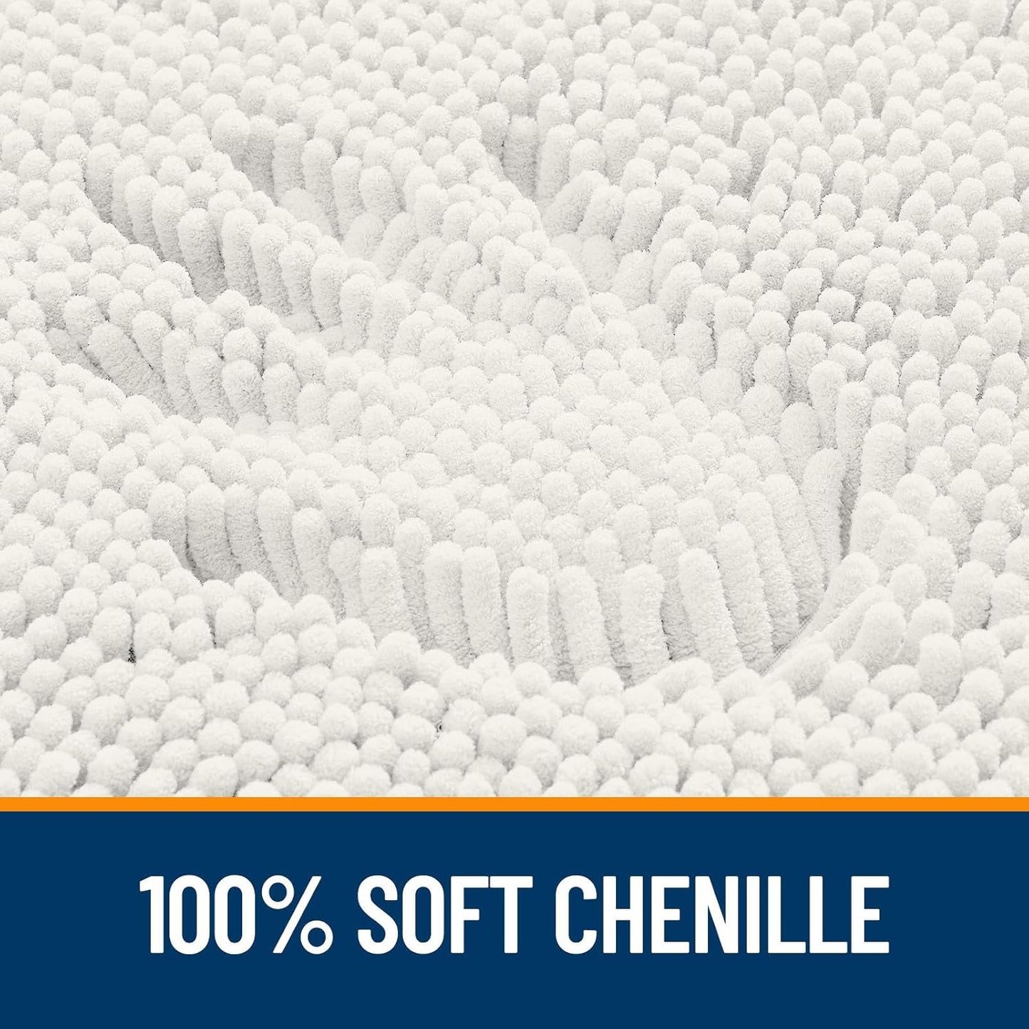 OLANLY Bathroom Rugs - Extra Soft Absorbent Chenille Mats | Quick Dry, Machine Washable, 36x24, Ivory