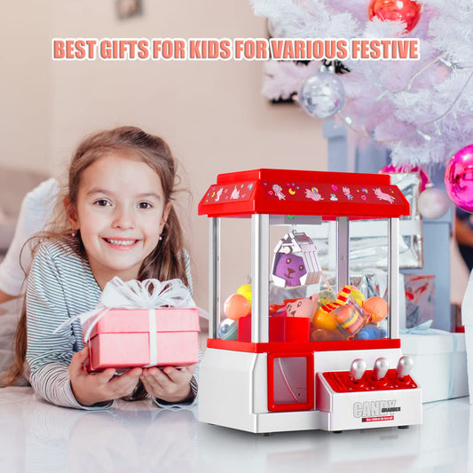 Claw Machine for Kids Toy Mini Arcade Machine Candy Grabber Prize Dispenser Vending Machine Arcade Game Machines for Home Party Christmas Birthday Gifts Cool Girl Toys