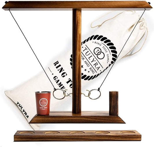 Ring Toss Game for Adults, Hook and Ring Game with Exclusive Carrying case & Unique Stainless Mini Cup, Super Easy to Assemble, XL Size(15.7" X 13"), Outdoor, Family